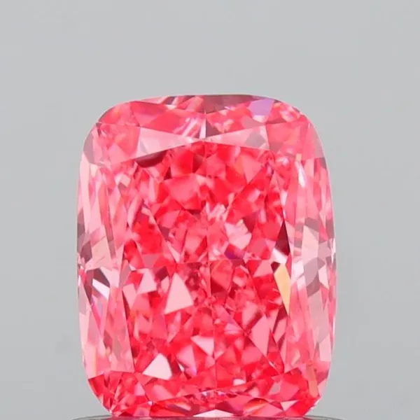 0.83ct CUSHION Fancy Vivid Pink VS2 Coloured Lab diamond
