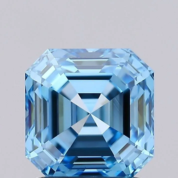 1.59ct EMERALD Fancy Vivid Blue VVS2 Coloured Lab diamond