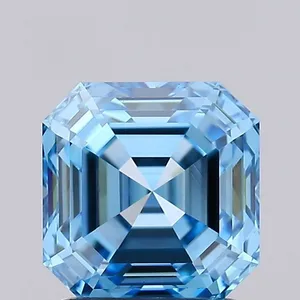 1.59ct EMERALD Fancy Vivid Blue VVS2 Coloured Lab diamond