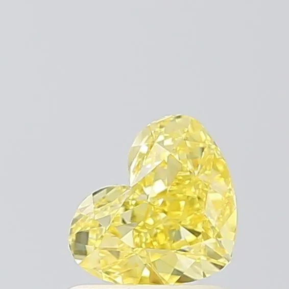 0.81ct HEART Fancy Intense Yellow VVS1 Coloured Lab diamond