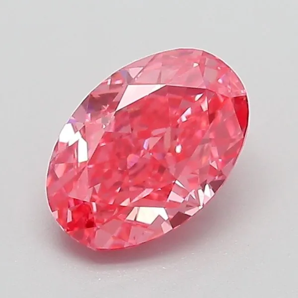 1.08ct OVAL Fancy Vivid Pink VVS2 Coloured Lab diamond