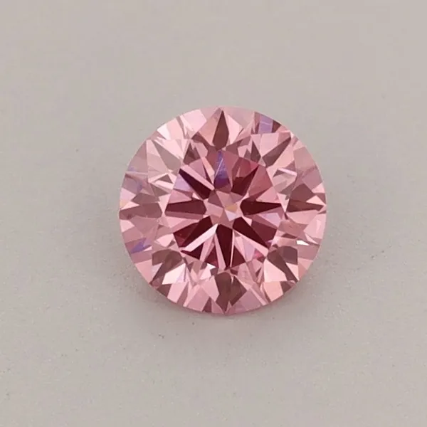 0.39ct ROUND Fancy Vivid Pink VVS2 Coloured Lab diamond