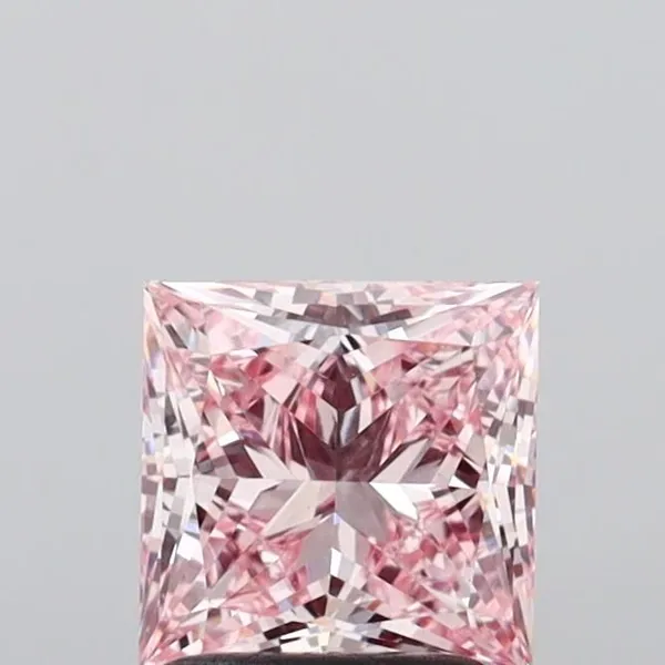 1.59ct PRINCESS Fancy Intense Pink VS1 Coloured Lab diamond