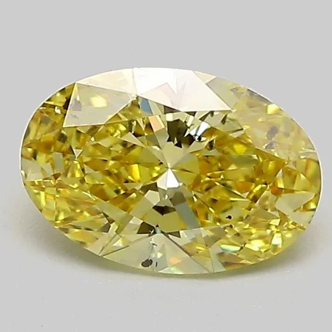 1.02ct OVAL Fancy Yellow SI2 Coloured Lab diamond