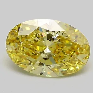 1.02ct OVAL Fancy Yellow SI2 Coloured Lab diamond