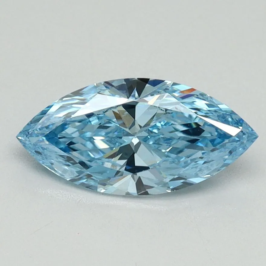 1.00ct MARQUISE Fancy Vivid Blue VS1 Coloured Lab diamond