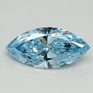 1ct MARQUISE Fancy Vivid Blue VS1 Coloured Lab diamond