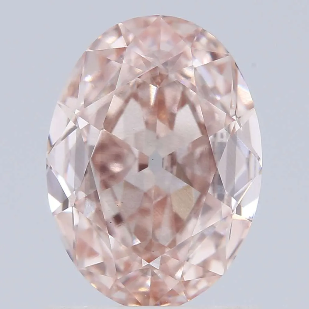 1.00ct OVAL Fancy Intense Pink VS2 Coloured Lab diamond