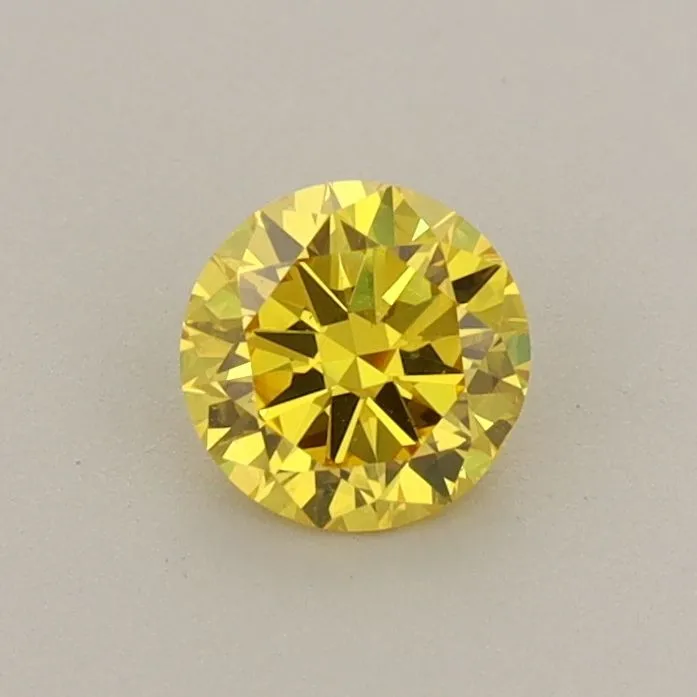 0.49ct ROUND Fancy Vivid Yellow VS2 Coloured Lab diamond