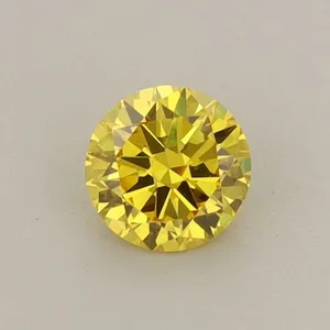 0.49ct ROUND Fancy Vivid Yellow VS2 Coloured Lab diamond