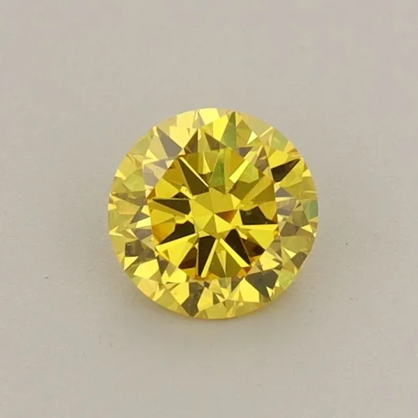 0.49ct ROUND Fancy Vivid Yellow VS2 Coloured Lab diamond