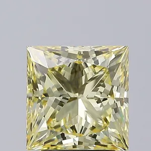 3.02ct PRINCESS Fancy Yellow VS1 Coloured Lab diamond