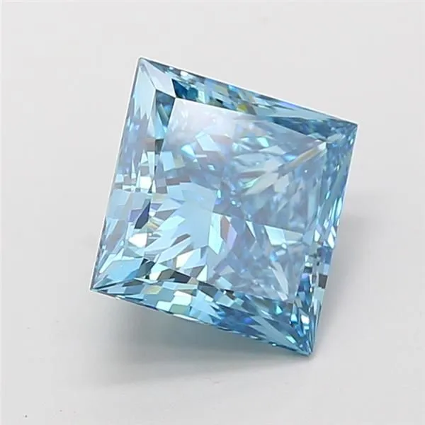 5ct PRINCESS Fancy Vivid Blue VS1 Coloured Lab diamond