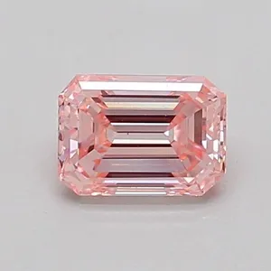 0.67ct EMERALD Fancy Intense Pink VS2 Coloured Lab diamond