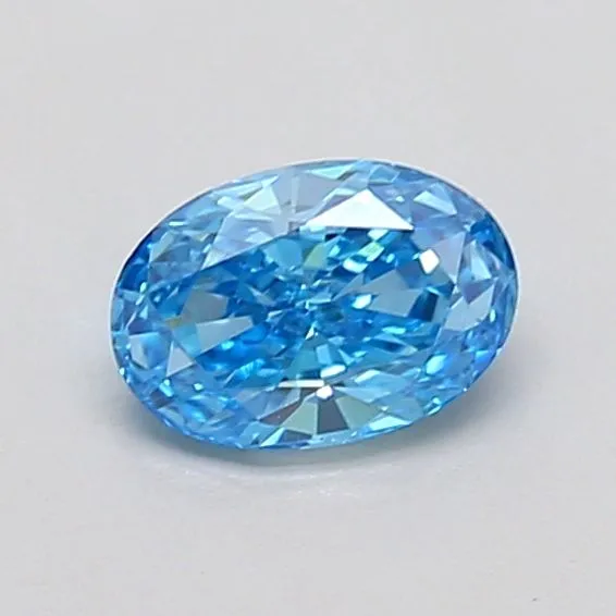 0.5ct OVAL Fancy Vivid Blue VS1 Coloured Lab diamond
