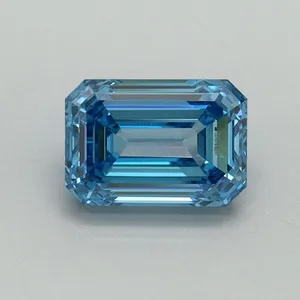 1.05ct EMERALD Fancy Vivid Blue VVS2 Coloured Lab diamond