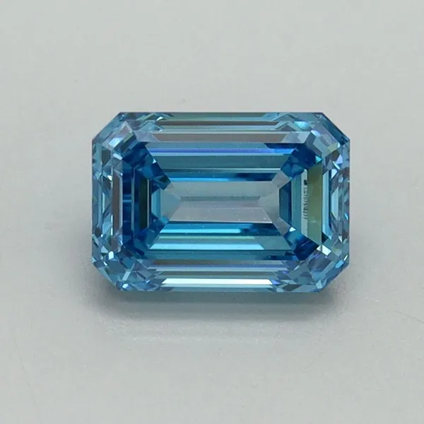 1.05ct EMERALD Fancy Vivid Blue VVS2 Coloured Lab diamond