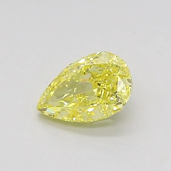 0.52ct PEAR Fancy Intense Yellow VVS2 Coloured Lab diamond