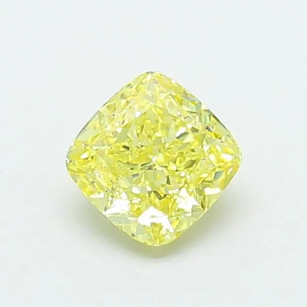 1.02ct CUSHION Fancy Intense Yellow VS1 Coloured Lab diamond