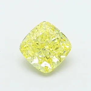 1.02ct CUSHION Fancy Intense Yellow VS1 Coloured Lab diamond
