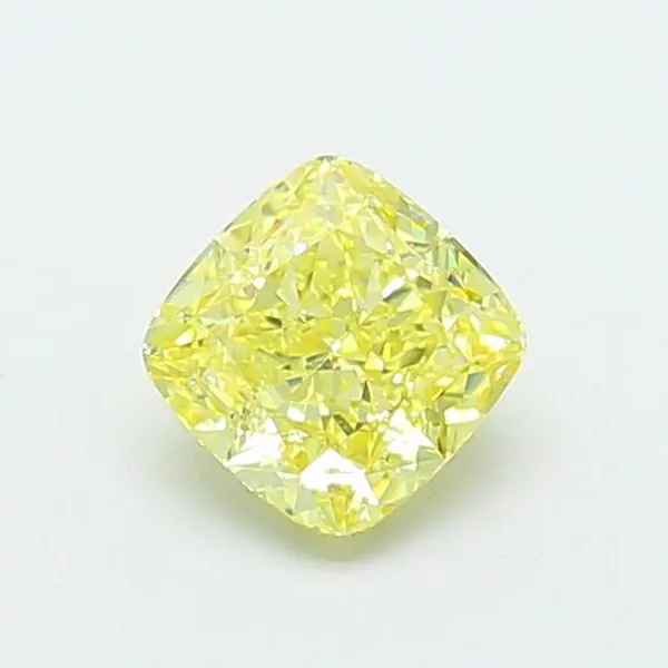 1.02ct CUSHION Fancy Intense Yellow VS1 Coloured Lab diamond