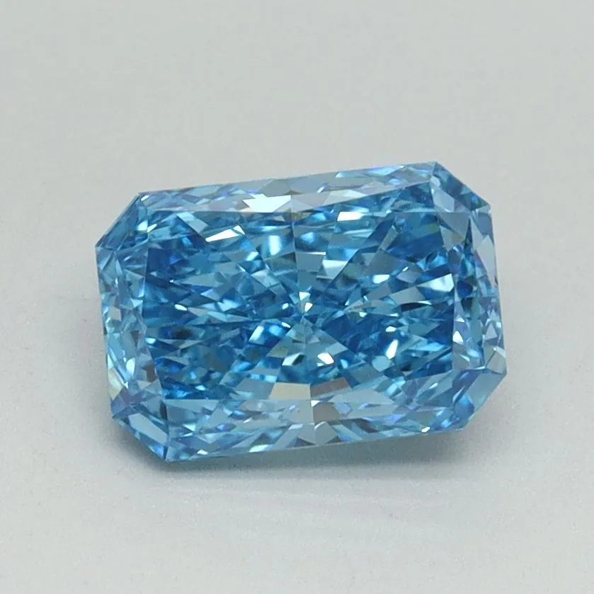 1.19ct RADIANT Fancy Vivid Blue VVS2 Coloured Lab diamond