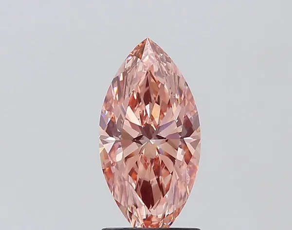 1.57ct MARQUISE Fancy Vivid Brownish Pink VVS2 Coloured Lab diamond
