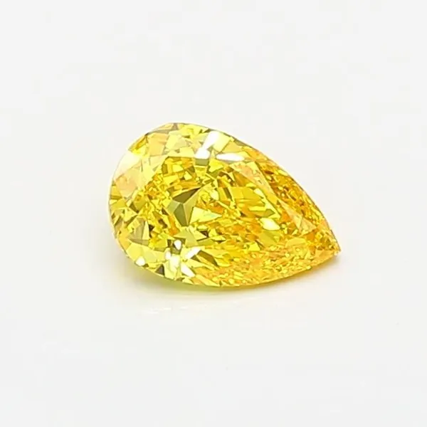 0.37ct PEAR Fancy Vivid Yellow VS1 Coloured Lab diamond