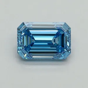1.07ct EMERALD Fancy Vivid Blue VVS2 Coloured Lab diamond