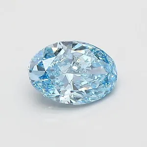 0.93ct OVAL Fancy Vivid Blue SI1 Coloured Lab diamond