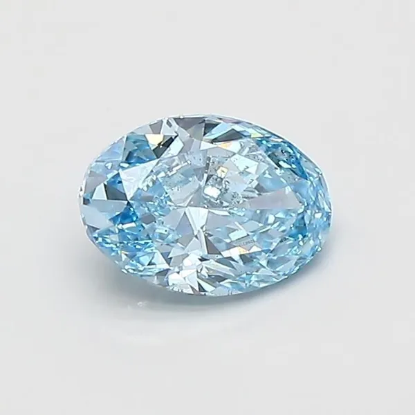 0.93ct OVAL Fancy Vivid Blue SI1 Coloured Lab diamond