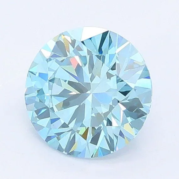 1.14ct ROUND Fancy Vivid Blue VS2 Coloured Lab diamond
