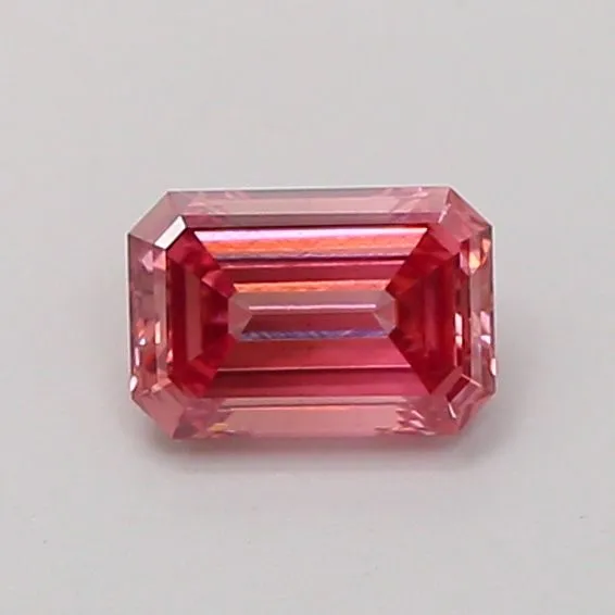 0.52ct EMERALD Fancy Vivid Pink VS2 Coloured Lab diamond