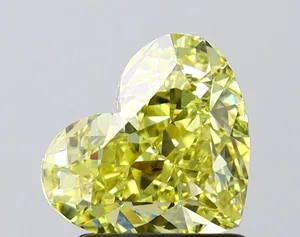 1.7ct HEART Fancy Intense Yellow VS1 Coloured Lab diamond