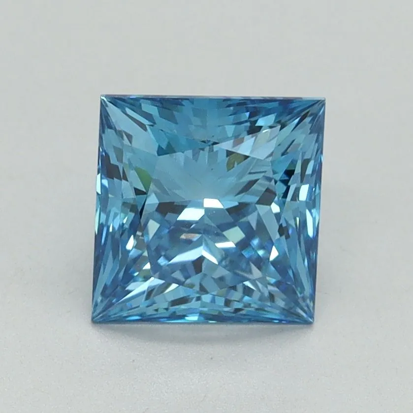 1.51ct PRINCESS Fancy Vivid Blue VS1 Coloured Lab diamond