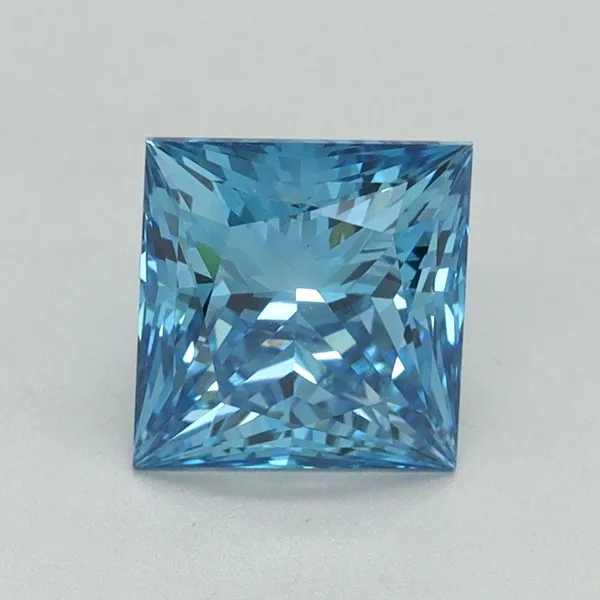 1.51ct PRINCESS Fancy Vivid Blue VS1 Coloured Lab diamond