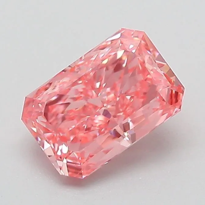 1.04ct RADIANT Fancy Vivid Pink VVS2 Coloured Lab diamond
