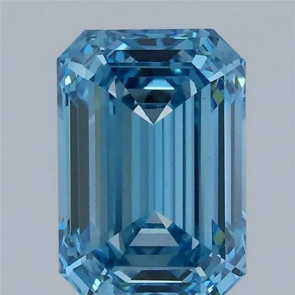 0.99ct EMERALD Fancy Vivid Blue VS1 Coloured Lab diamond