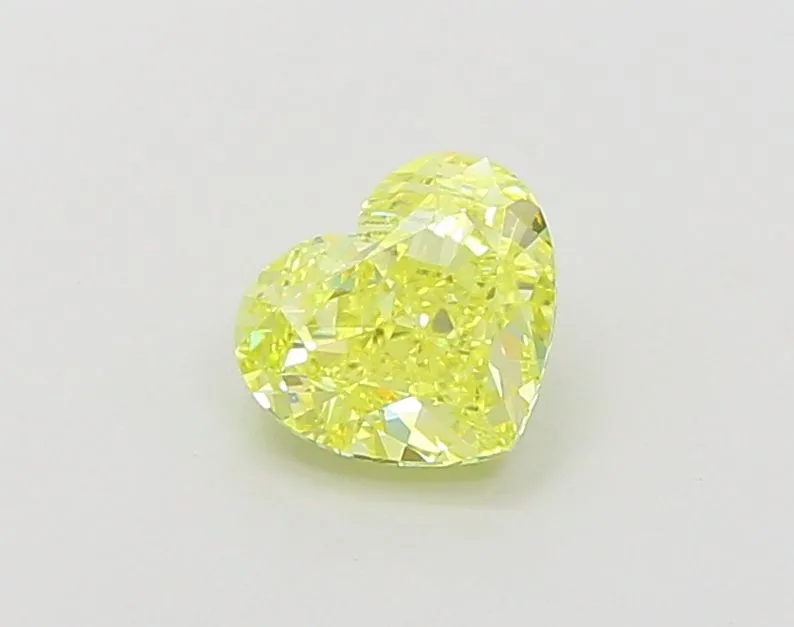1.00ct HEART Fancy Vivid Yellow VS1 Coloured Lab diamond