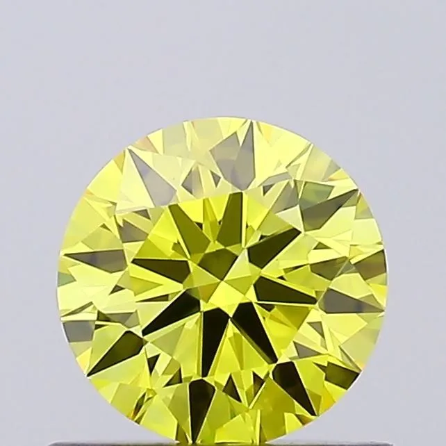 0.64ct ROUND Fancy Vivid Yellow VVS2 Coloured Lab diamond