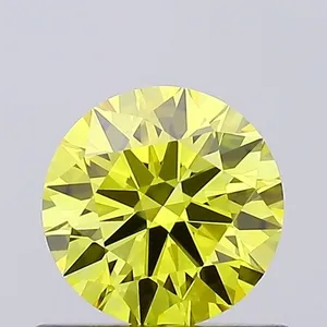 0.64ct ROUND Fancy Vivid Yellow VVS2 Coloured Lab diamond