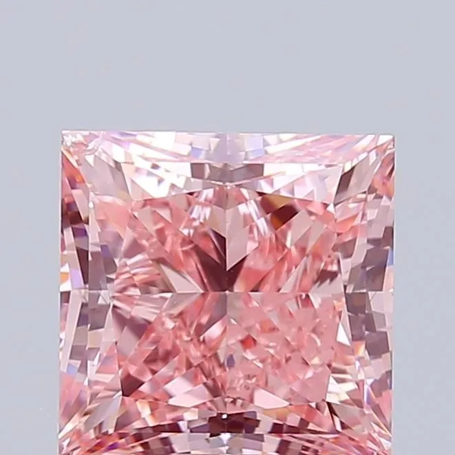 6.02ct PRINCESS Fancy Vivid Pink SI1 Coloured Lab diamond