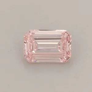 0.35ct EMERALD Fancy Intense Pink VS1 Coloured Lab diamond