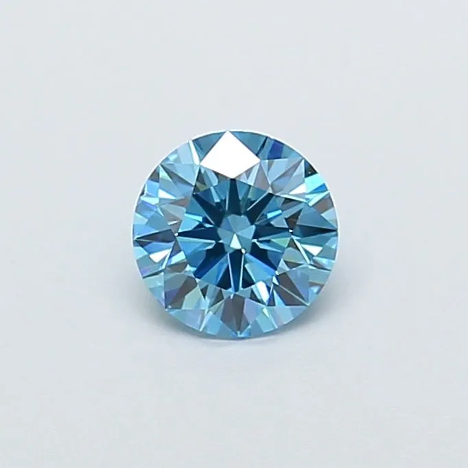 0.90ct ROUND Fancy Vivid Blue VS2 Coloured Lab diamond