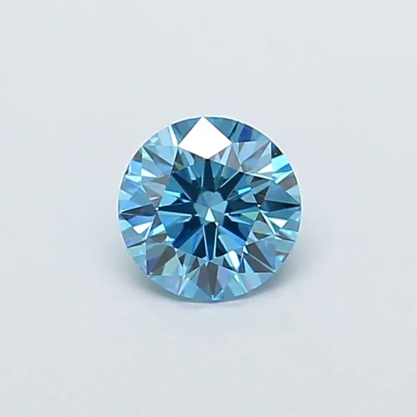 0.9ct ROUND Fancy Vivid Blue VS2 Coloured Lab diamond