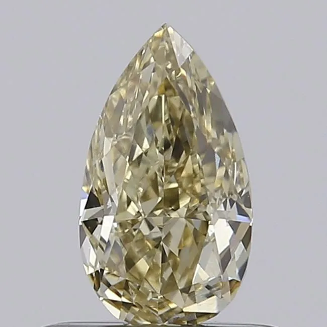 0.56ct PEAR Fancy Light Yellow VVS2 Coloured Lab diamond