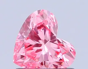 0.76ct HEART Fancy Vivid Pink VVS2 Coloured Lab diamond