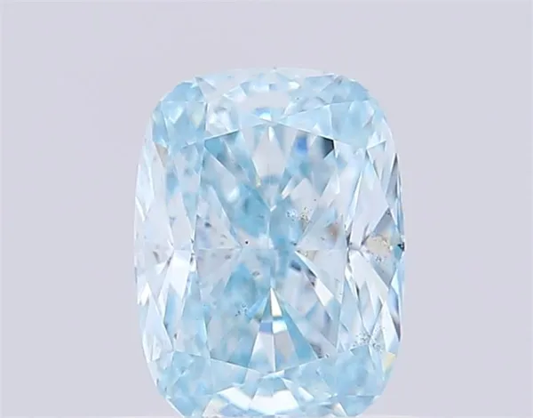 1ct CUSHION Fancy Vivid Blue VS2 Coloured Lab diamond