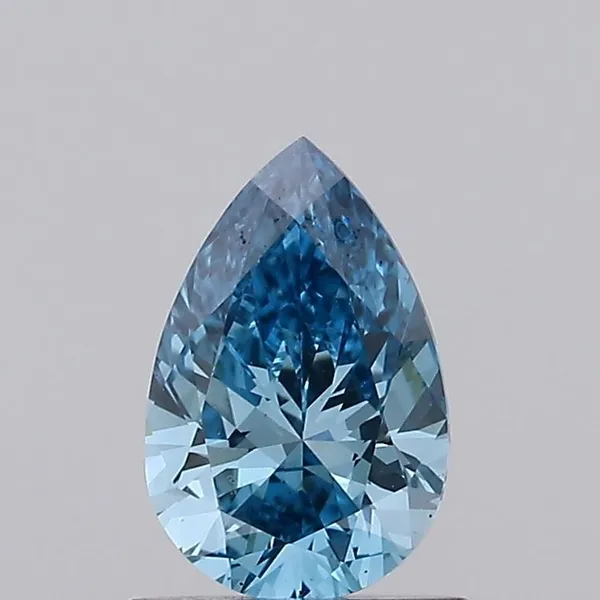0.74ct PEAR Fancy Vivid Blue VVS2 Coloured Lab diamond