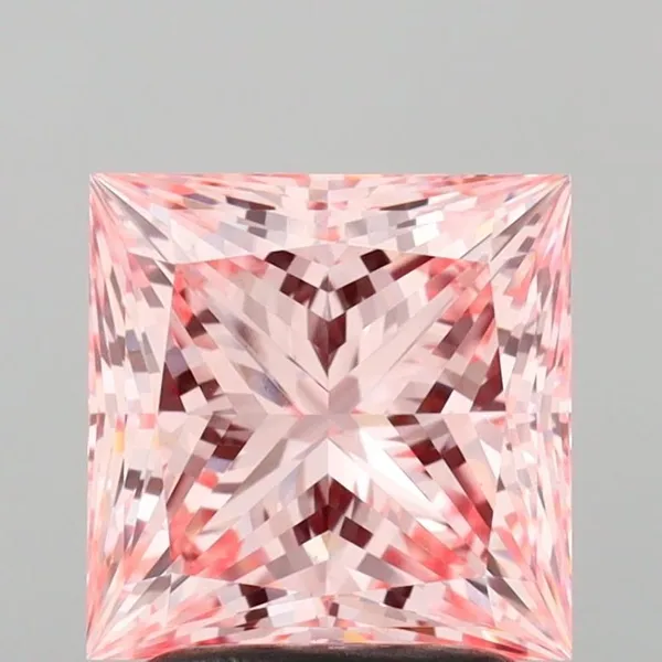 2.37ct PRINCESS Fancy Intense Pink VS1 Coloured Lab diamond